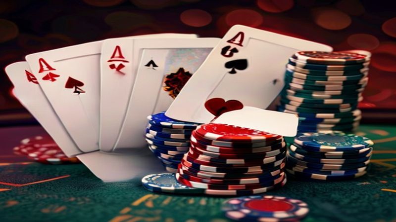 Bàn Texas Hold'em với năm lá chung đã mở